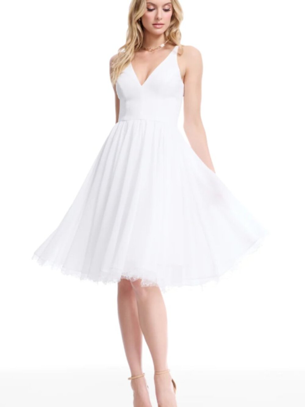 NEW Dress the Population Alicia Dress in Off White M